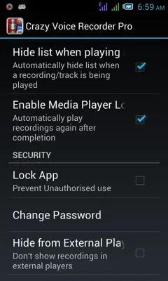 Crazy Voice Recorder android App screenshot 2